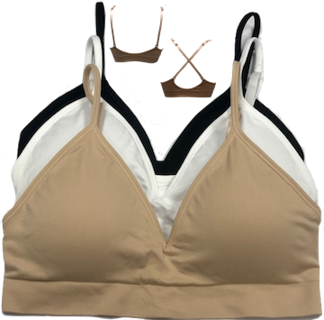 V-Front Adjustable / Convertible Straps Padded Bra