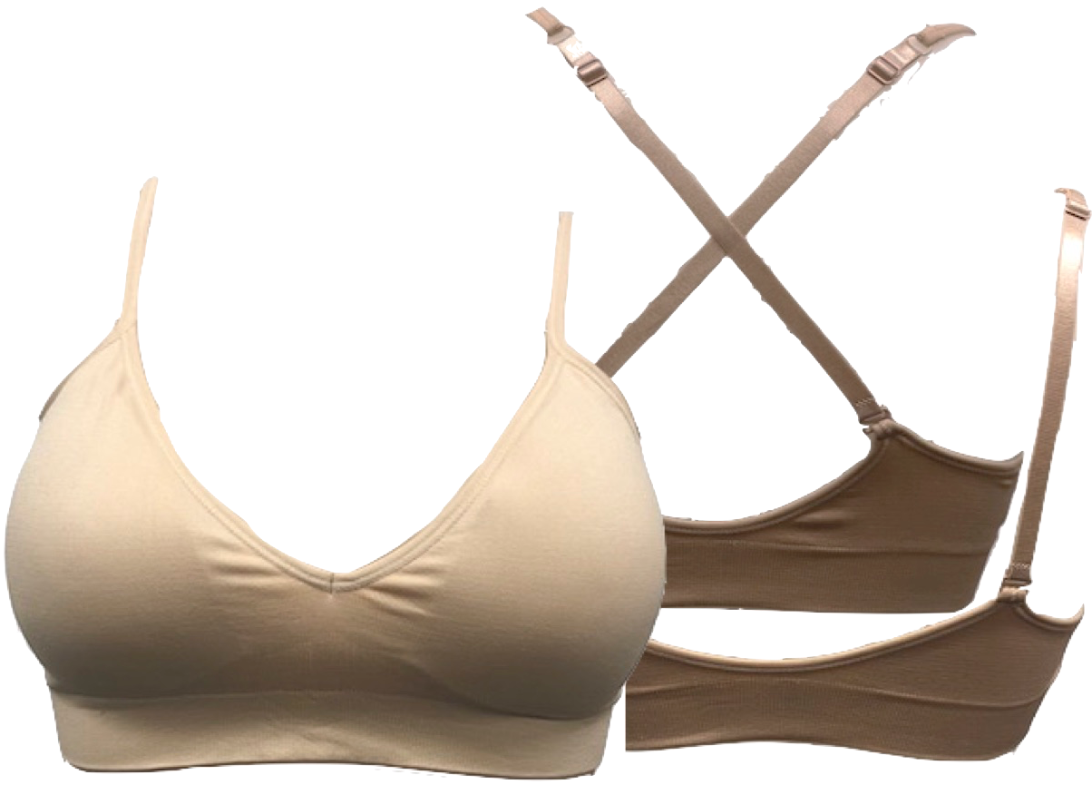 V-Front Adjustable / Convertible Straps Padded Bra