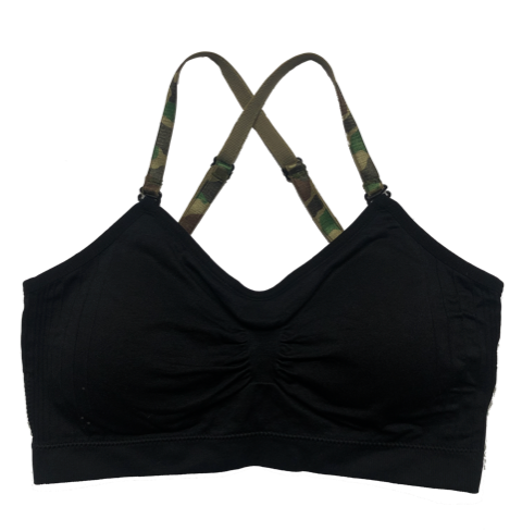Camo Elastic Straps on a Scoopneck Seamless Bra