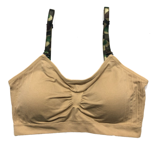 Camo Elastic Straps on a Scoopneck Seamless Bra