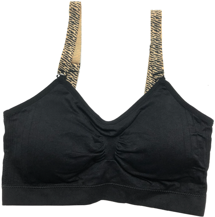 Nude Zepbra Elastic Straps on a Scoopneck Seamless Bra