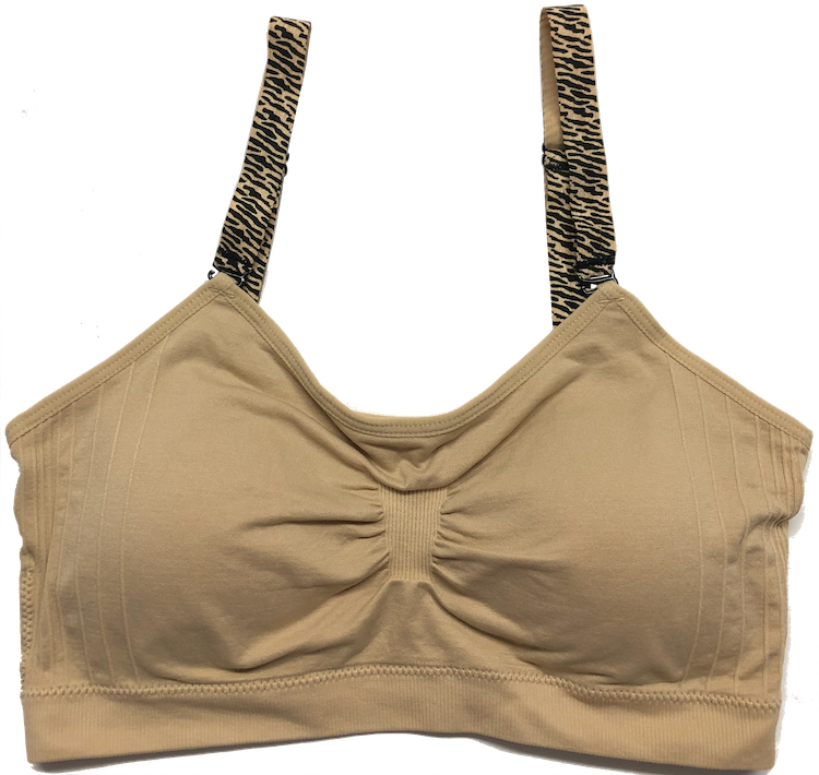 Nude Zepbra Elastic Straps on a Scoopneck Seamless Bra