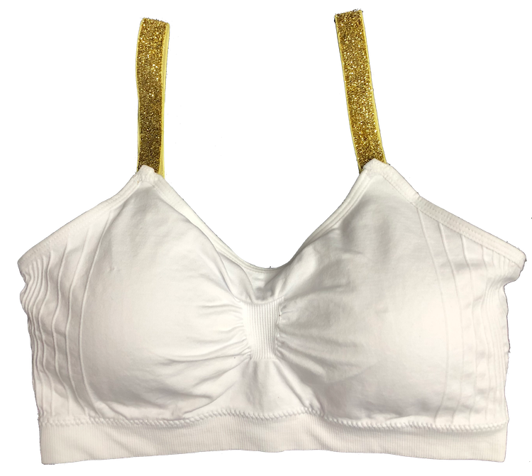 Stretch Velvety Lurex Strap Scoopneck Seamless Bra
