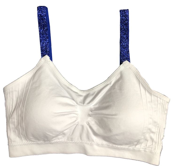 Stretch Velvety Lurex Strap Scoopneck Seamless Bra