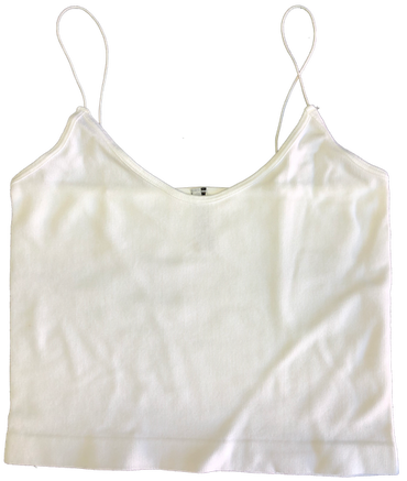 Ribbed String Strapped Short Cami