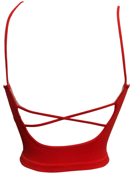 Back Scoop X-Cross Crop Ribbed Cami