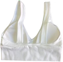 Ribbed V-Neck Padded Bra