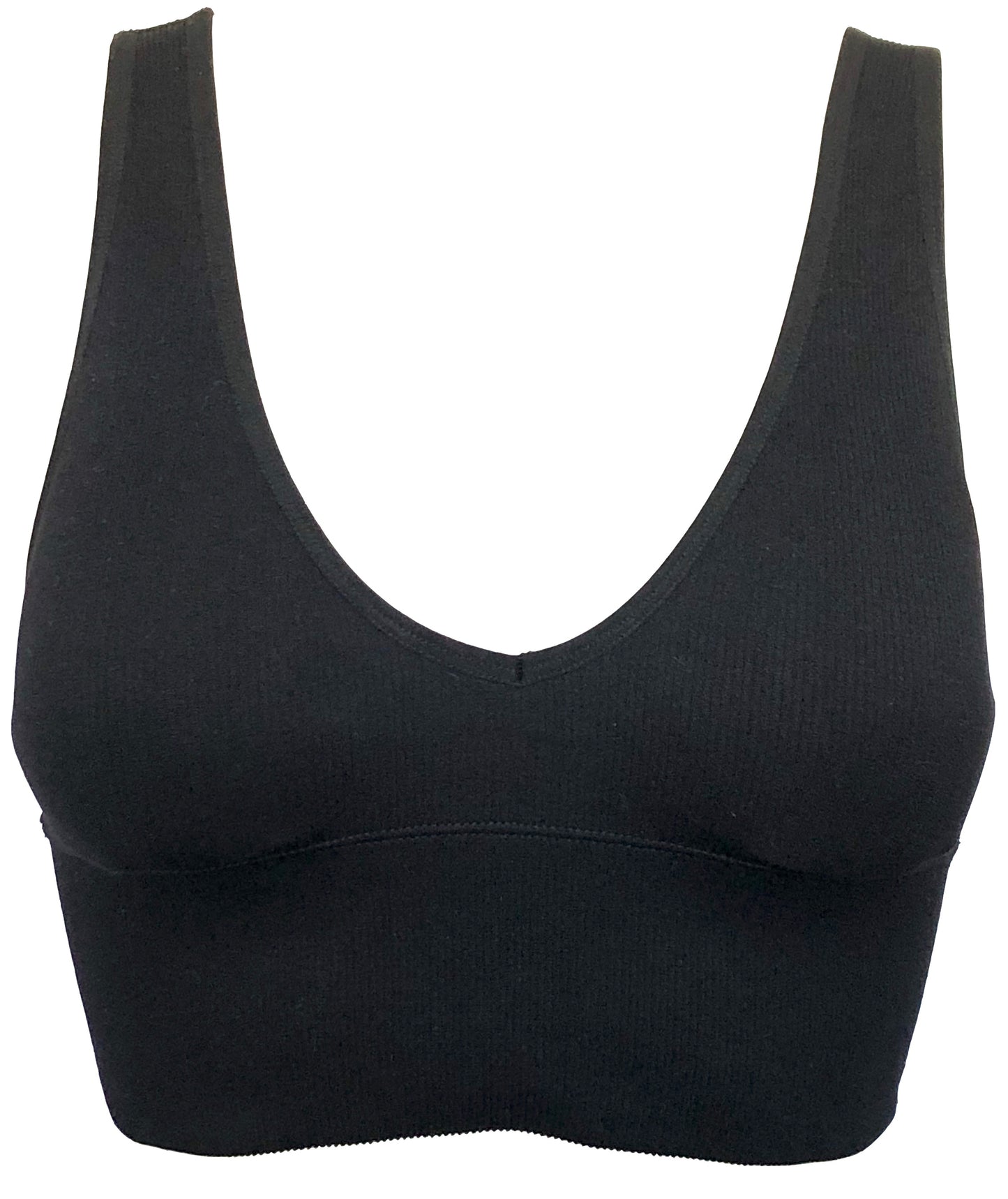 Ribbed V-Neck Padded Bra