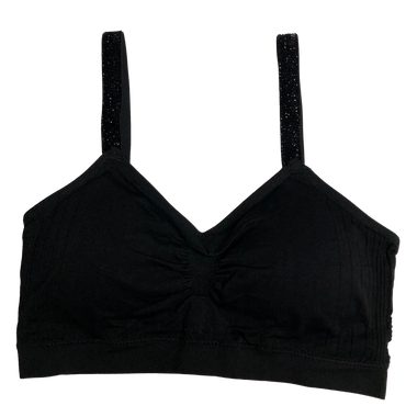 Stretch Velvety Lurex Strap Scoopneck Seamless Bra