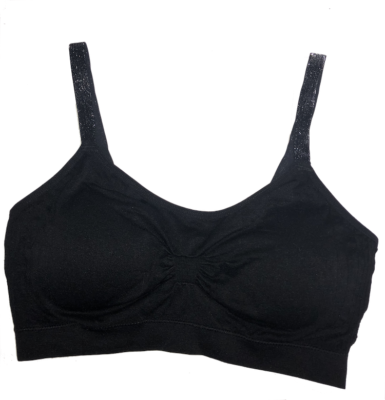 Stretch Velvety Lurex Strap Scoopneck Seamless Bra