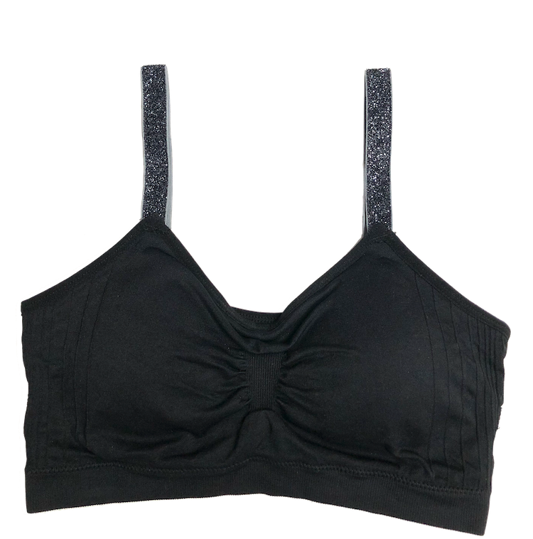Stretch Velvety Lurex Strap Scoopneck Seamless Bra
