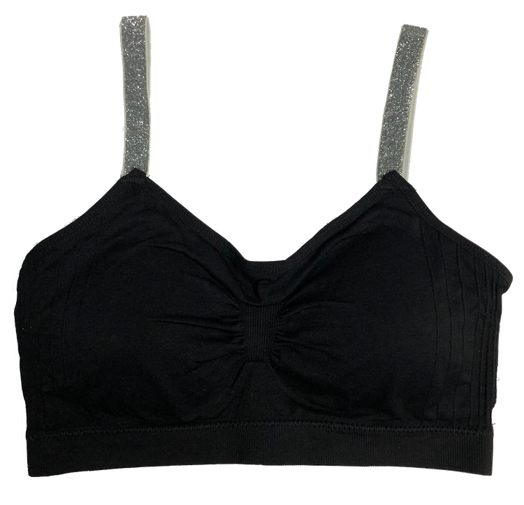 Stretch Velvety Lurex Strap Scoopneck Seamless Bra