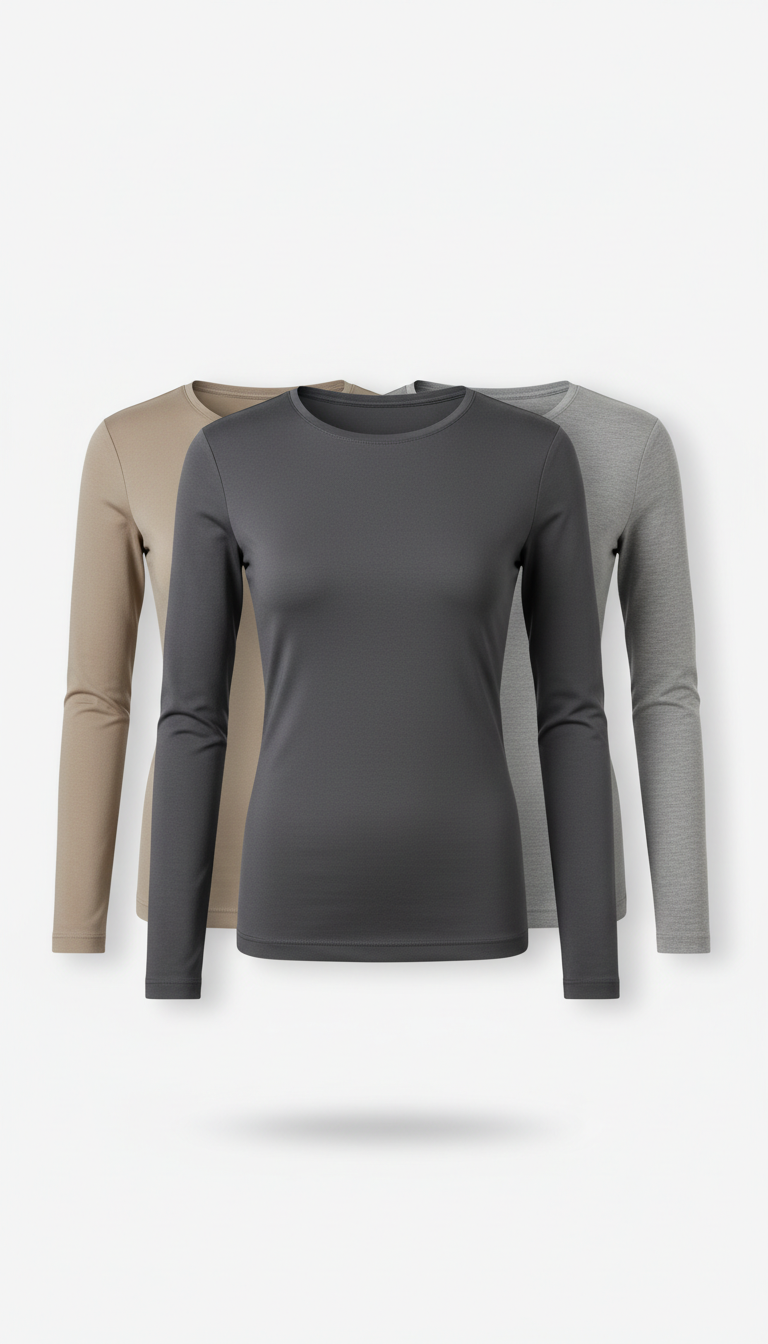 Seamless long-sleeve top for layering