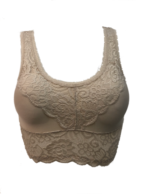 Wide Lace Detail Strap Bra