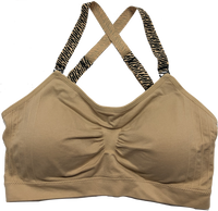 Nude Zepbra Elastic Straps on a Scoopneck Seamless Bra