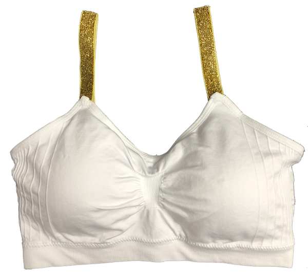 Stretch Velvety Lurex Strap Scoopneck Seamless Bra