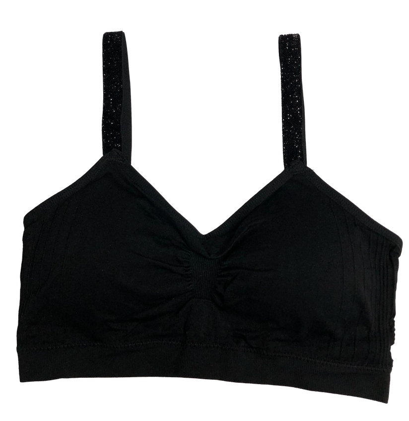 Stretch Velvety Lurex Strap Scoopneck Seamless Bra